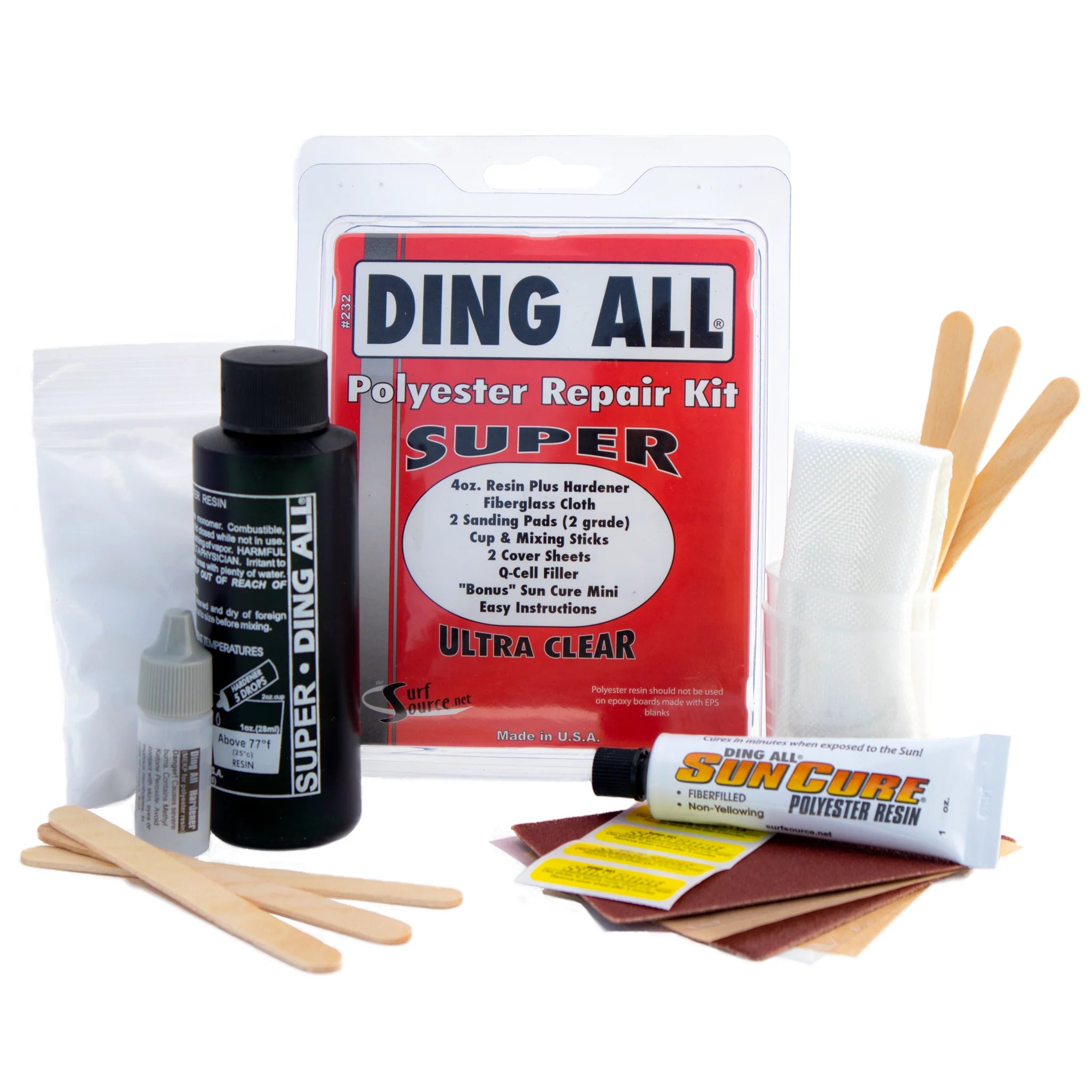 Super Silmar Polyester Resin Ding Repair Kit 4oz