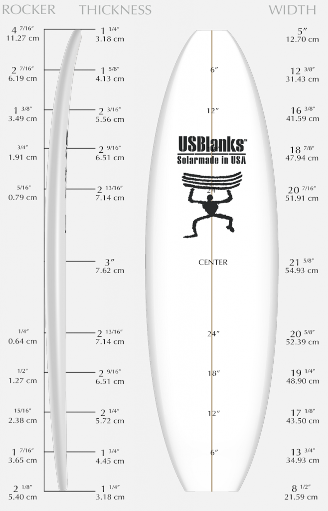 US Blanks 6'0"R w/Black Stringer