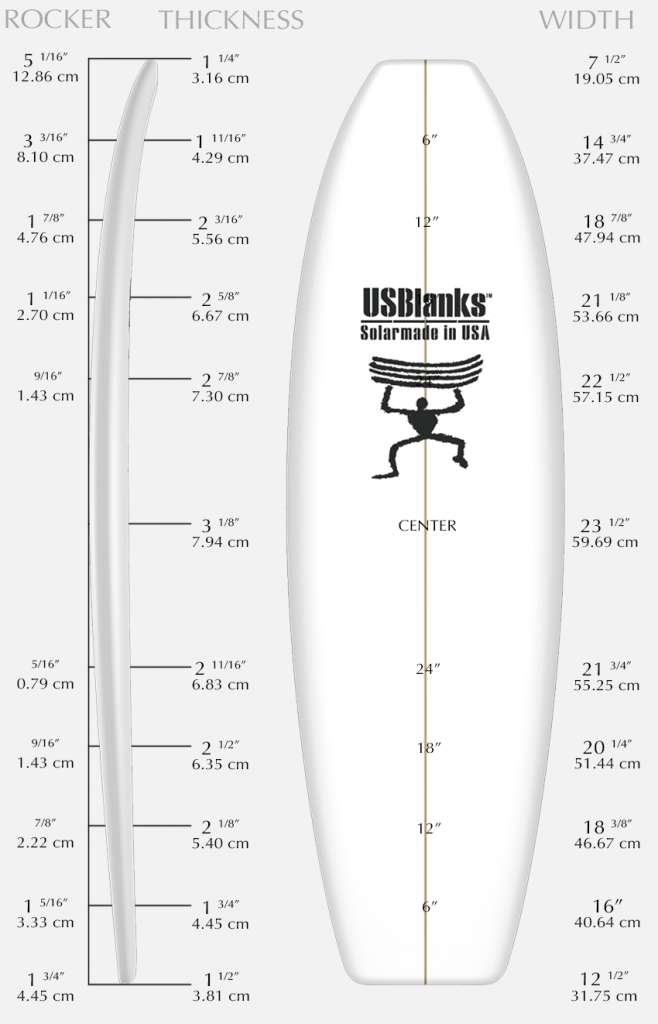 US Blanks 6'5"A w/Black Stringer