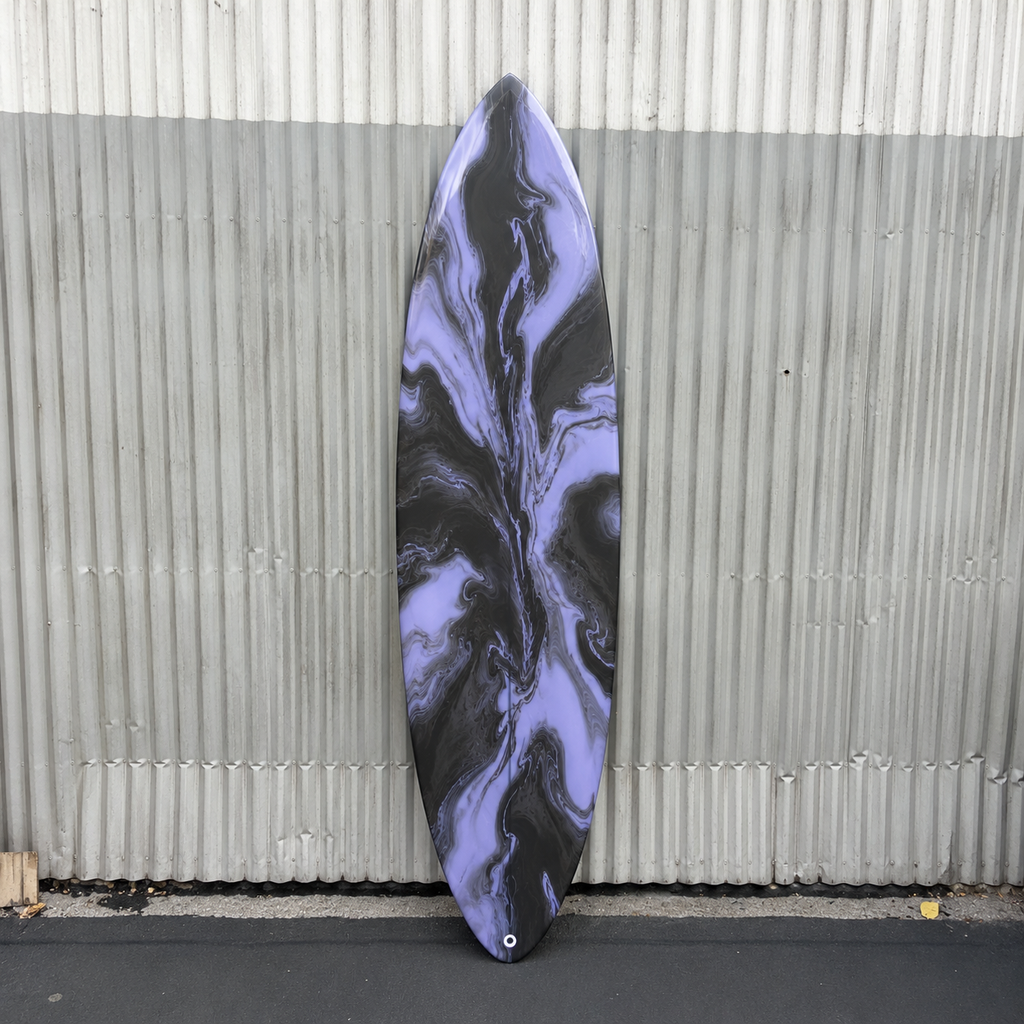 Pureglass- 7'0 Marbled Blue Abstract Tint Single Fin