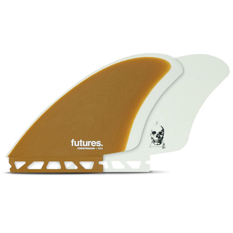 Futures Christenson Twin Keel Fin Set Brown/White