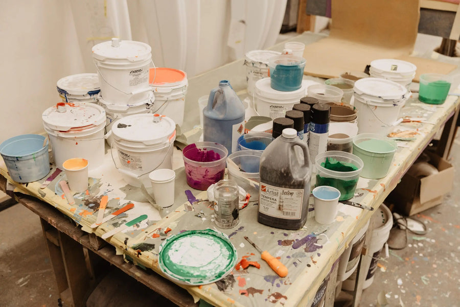 The resin room, mid-build.