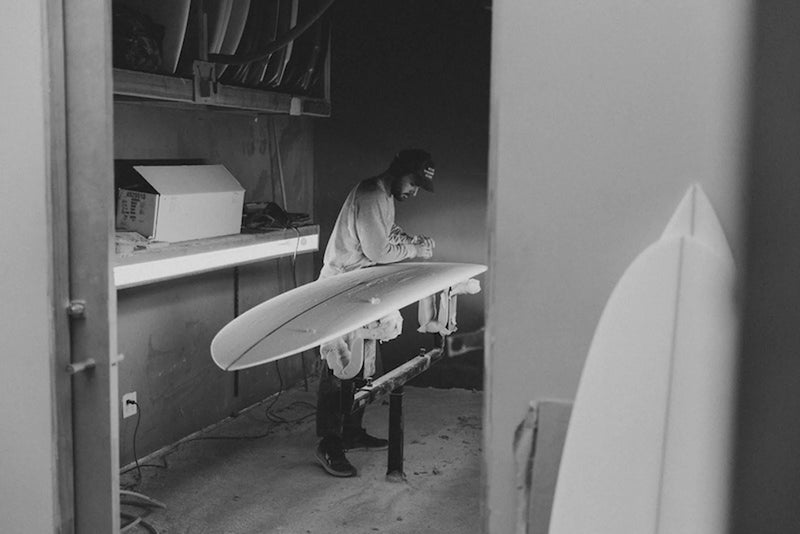 Finished surfboards at PureGlass, Costa Mesa