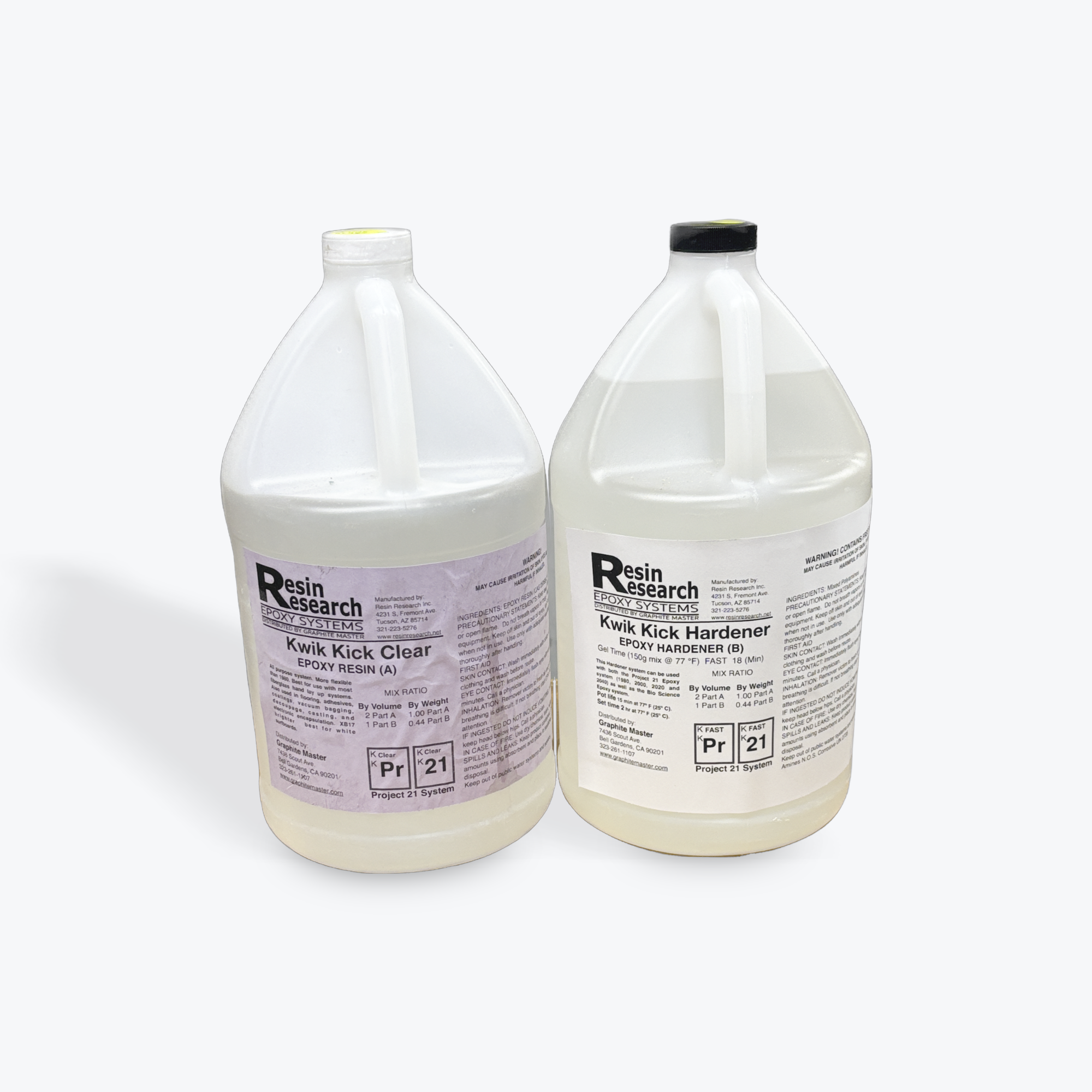Resin Research- Kwik Kick(Clear) Kits with Hardener
