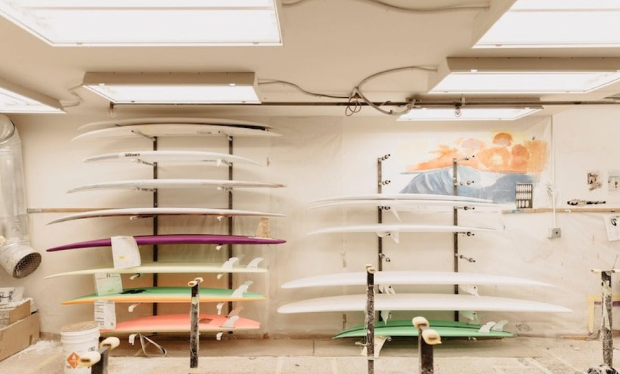 Boards off the racks, glassed in this building.