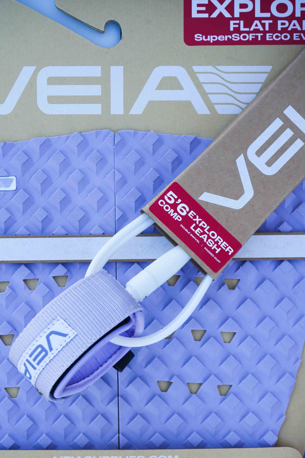 Veia Explorer 5'6" Comp Leash - Lilac