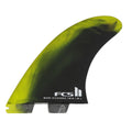 FCS II Mark Richards Twin + Stabiliser Fin Set - Cyber Lime /Black
